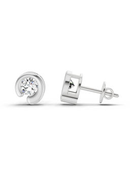 Sparkles - 14K White Gold Lab Grown Diamond 0.66 Carat Bezel Set Stud Earrings for Women