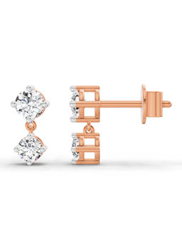 Sparkles - 14K Rose Gold Lab Grown Diamond 0.53 Carat Round Stud Earrings for Women