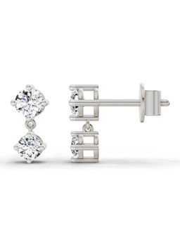 Sparkles - 14K White Gold Lab Grown Diamond 0.53 Carat Round Stud Earrings for Women