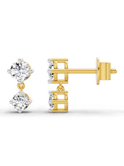 Sparkles - 14K Yellow Gold Lab Grown Diamond 0.53 Carat Round Stud Earrings for Women