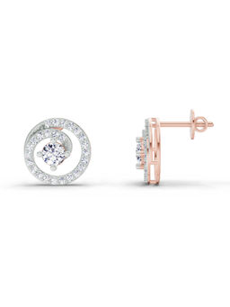 Sparkles - 14K Rose Gold Lab Grown Diamond 0.91 Carat Round Earrings for Women