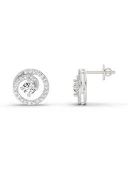 Sparkles - 14K White Gold Lab Grown Diamond 0.91 Carat Round Earrings for Women