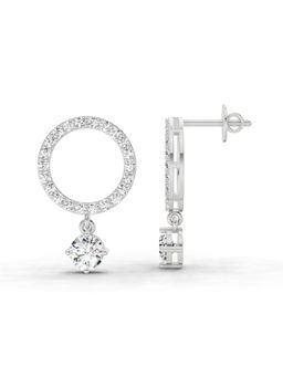 Sparkles - 14K White Gold Lab Grown Diamond 1.21 Carat Circle Stud Earrings for Women