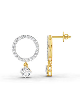 Sparkles - 14K Yellow Gold Lab Grown Diamond 1.21 Carat Circle Stud Earrings for Women