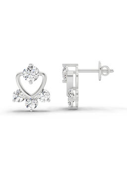 Sparkles - 14K White Gold Lab Grown Diamond 0.80 Carat Round Earrings for Women