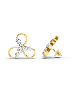 Sparkles - 14K Yellow Gold Lab Grown Diamond 1.15 Carat Stud Earrings for Women