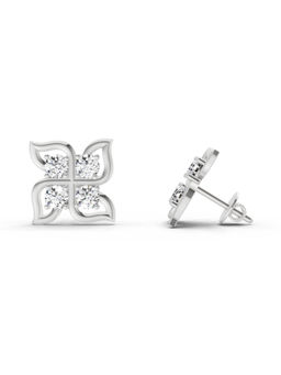 Sparkles - 14K White Gold Lab Grown Diamond 1 Carat Quatrefoil Stud Earrings for Women