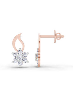 Sparkles - 14K Rose Gold Lab Grown Diamond 0.49 Carat Floral Stud Earrings for Women