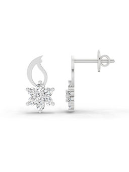 Sparkles - 14K White Gold Lab Grown Diamond 0.49 Carat Floral Stud Earrings for Women