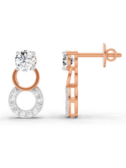 Sparkles - 14K Rose Gold Lab Grown Diamond 0.71 Carat Round Stud Earrings for Women