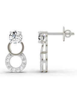 Sparkles - 14K White Gold Lab Grown Diamond 0.71 Carat Round Stud Earrings for Women