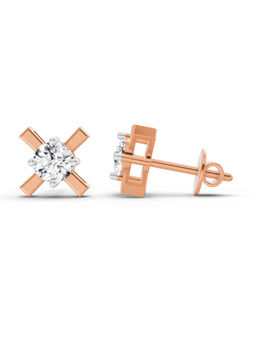 Sparkles - 14K Rose Gold Lab Grown Diamond 0.51 Carat Round Stud Earrings for Women
