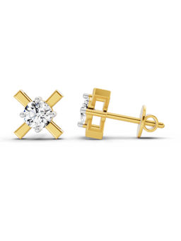 Sparkles - 14K Yellow Gold Lab Grown Diamond 0.51 Carat Round Stud Earrings for Women