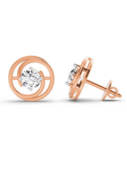 Sparkles - 14K Rose Gold Lab Grown Diamond 0.64 Carat Round Stud Earrings for Women
