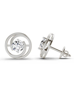 Sparkles - 14K White Gold Lab Grown Diamond 0.64 Carat Round Stud Earrings for Women