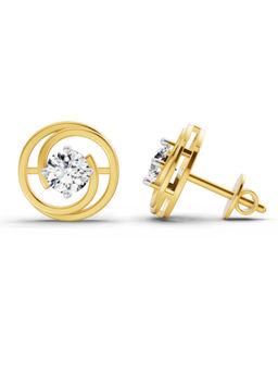 Sparkles - 14K Yellow Gold Lab Grown Diamond 0.64 Carat Round Stud Earrings for Women