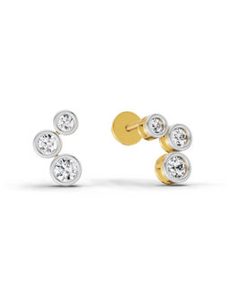 Sparkles - 14K Yellow Gold Lab Grown Diamond 0.66 Carat Bezel Set Stud Earrings for Women