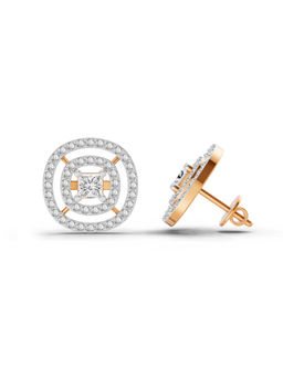 Sparkles - 14K Rose Gold Lab Grown Diamond 1.14 Carat Round Stud Earrings for Women