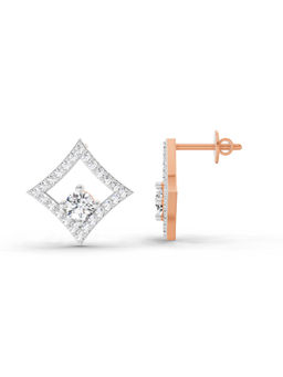 Sparkles - 14K Rose Gold Lab Grown Diamond 0.79 Carat Round Kite Stud Earrings for Women