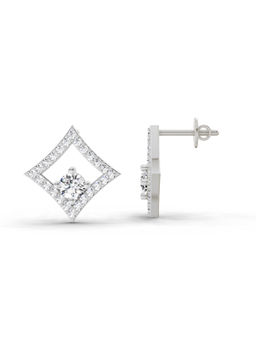 Sparkles - 14K White Gold Lab Grown Diamond 0.79 Carat Round Kite Stud Earrings for Women