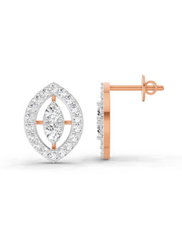 Sparkles - 14K Rose Gold Lab Grown Diamond 0.79 Carat Halo Stud Earrings for Women