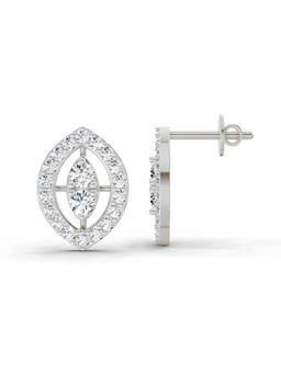 Sparkles - 14K White Gold Lab Grown Diamond 0.79 Carat Halo Stud Earrings for Women