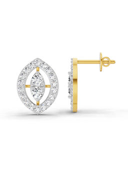 Sparkles - 14K Yellow Gold Lab Grown Diamond 0.79 Carat Halo Stud Earrings for Women