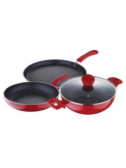 Bergner - Bellini Plus Press Alluminium Non Stick Cookware Set, 4pcs, Red (4)