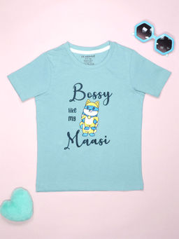 Be Awara - Bossy Like My Maasi Kids T-Shirt - Blue