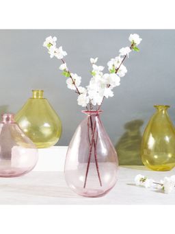 HomeTown - Phiona Glass Modern Organic Shapped Handcrafted 31 Cm Vase in Blush Colour