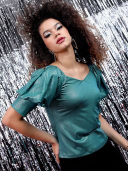 TOKYO TALKIES - Women's Teal Solid Top