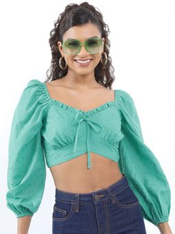 TOKYO TALKIES - Self Design Fitted Crop Top