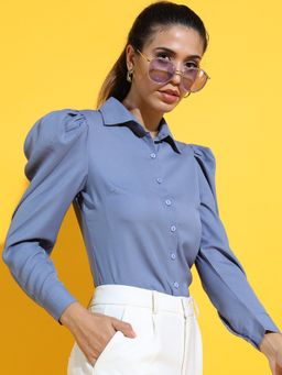 TOKYO TALKIES - Blue Women's Printed Shirt