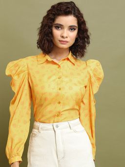 TOKYO TALKIES - Yellow Button Down Shirt