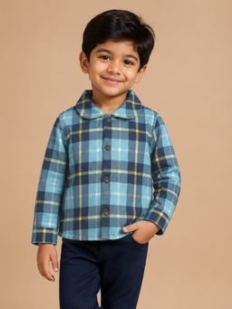 Mi Arcus - Blue Polycotton Full Sleeves Checks Shirt