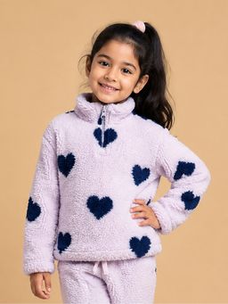 Mi Arcus - Purple Polyester Full Sleeves Printed Sweatshirt