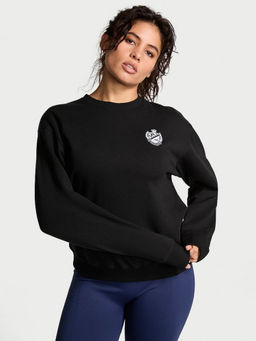 Victoria's Secret - Women Black Ivy Fleece Crew Sweatshirt