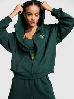 Victoria's Secret - Women Green Ivy Fleece Full-Zip Hoodie