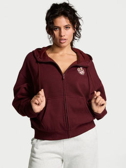 Victoria's Secret - Women Burgundy Ivy Fleece Full-Zip Hoodie