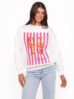 Petal & Pup - Goodwin Lobster White Sweatshirt