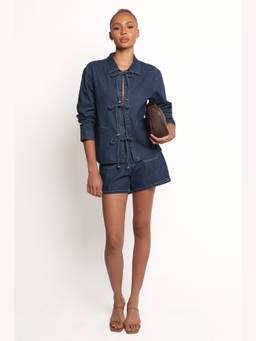 Petal & Pup - Avon Bow Front Denim Shacket