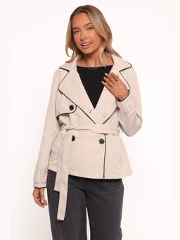 Petal & Pup - Franklin Cropped Beige Trench