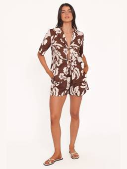 Petal & Pup - Aaliyah Brown Hibiscus Shorts