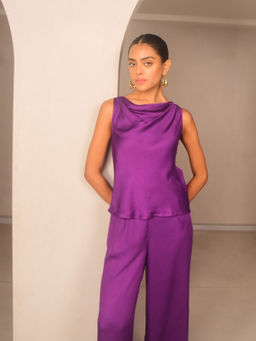 WHY SO BLUE - Purple Freya Modal Cowl Top