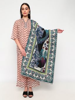 La Vastraa - Figure Woven Pure Wool Stole