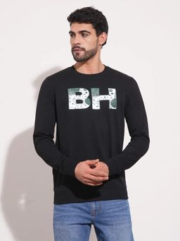 Being Human - Black Regular Fit Round Neck Long Sleeves Men's Sweatshirt by Being Human Clothing