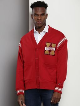 Tommy Hilfiger - Relaxed Fit Cotton Cardigan-Red