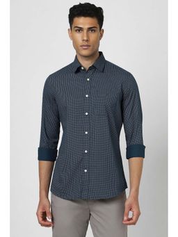 Van Heusen - Men Green Slim Fit Printed Full Sleeves Casual Shirt