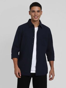 American Eagle - Men Navy Blue Printed Slim Fit Everyday Button-Up Shirt