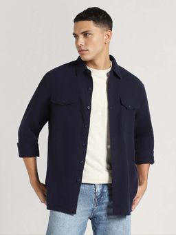 American Eagle - Men Navy Blue Fireside Flannel Shirt